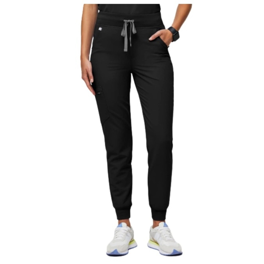 FIGS Jogger Style Technical Collection Scrub Pants in Black
